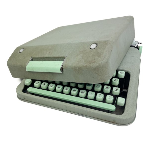 Gr�n vintage Hermes Baby skrivemaskine