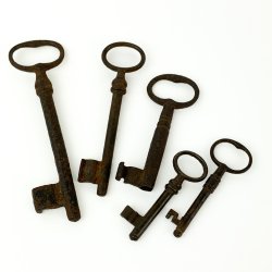 Vintage ngler i smedejern  fem styk