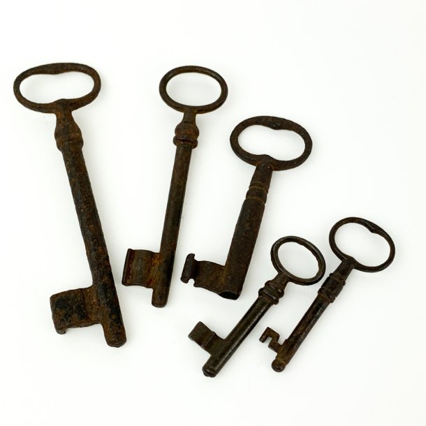 Vintage ngler i smedejern  fem styk