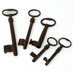 Vintage ngler i smedejern  fem styk