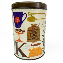 Vintage bunte Kaffedose