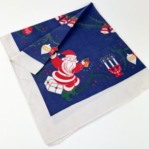 Bl� retro juledug 90x90 cm