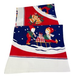 Nisse vintage juledug 90x90 cm