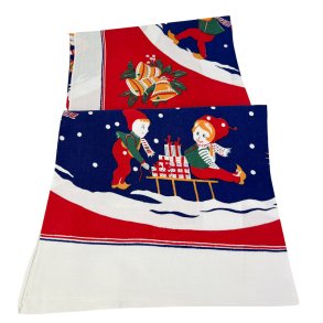 Nisse vintage juledug 90x90 cm