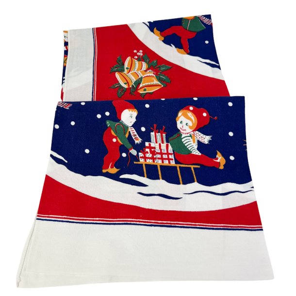 Nisse vintage juledug 90x90 cm