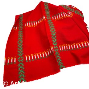 Eksklusiv r�d retro juledug 240 cm