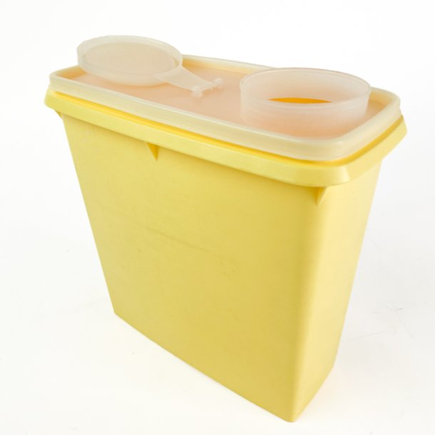 Gul vintage Tupperware opbevaringsb�tte