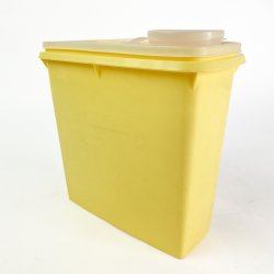 Gul vintage Tupperware opbevaringsb�tte