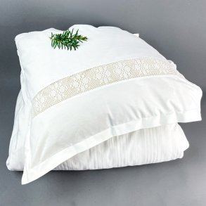 Vintage Weies Damast-Bettwsche-Set 