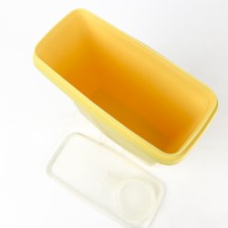 Gul vintage Tupperware opbevaringsb�tte