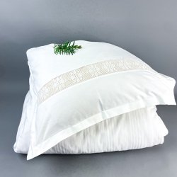 Vintage Weies Damast-Bettwsche-Set 