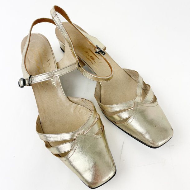 Gyldne vintage selskabssko - Str 41