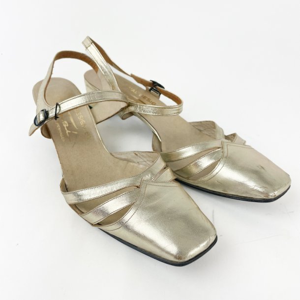Gyldne vintage selskabssko - Str 41
