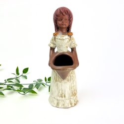  Vintage blomsterpige keramikfigur