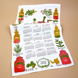 Retro viskestykke kalender 1968