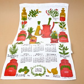 Retro viskestykke kalender 1968