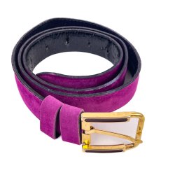 Cyclamfarbenes Vintage Grtel aus Wildleder