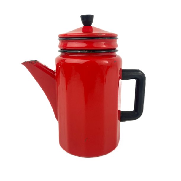 Rd retro emaljekaffekande