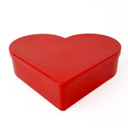 Retro herzfrmige Keksdose in Rot