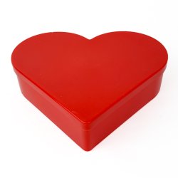 Retro herzfrmige Keksdose in Rot
