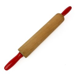 Retro Nudelholz mit roten Griffen