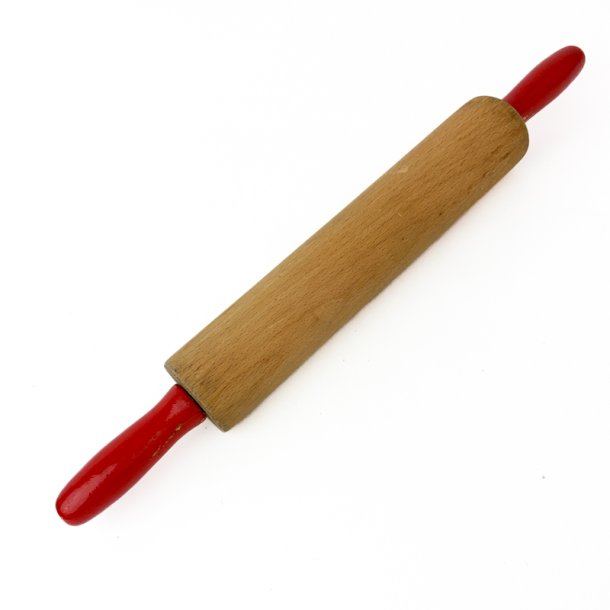 Retro Nudelholz mit roten Griffen
