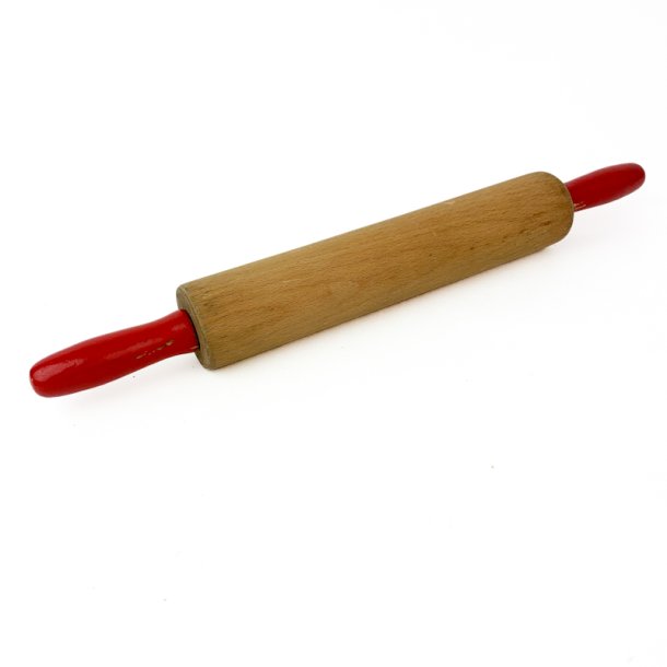 Retro Nudelholz mit roten Griffen
