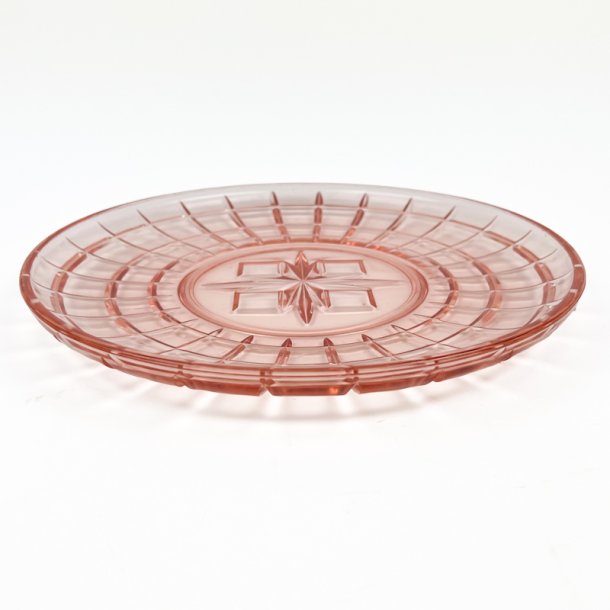 Rosa vintage glasfad