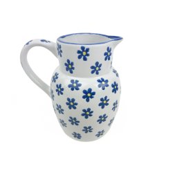 Blomstret vintage kande i keramik