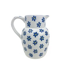 Blomstret vintage kande i keramik
