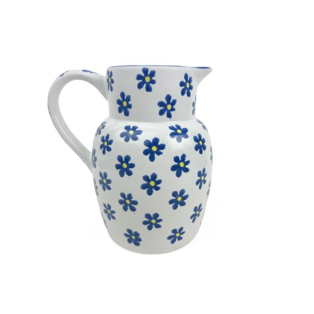 Blomstret vintage kande i keramik
