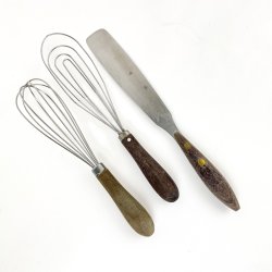 Vintage piskeris og paletkniv  st med tre