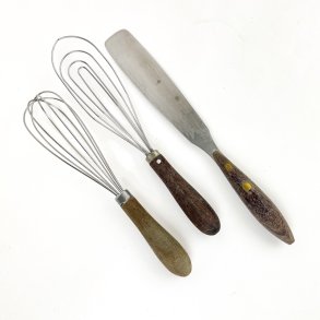 Vintage piskeris og paletkniv  st med tre