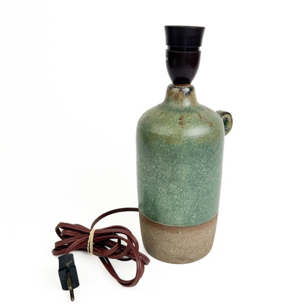 Gr�n vintage keramiklampe