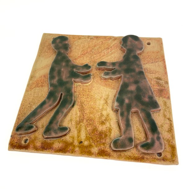 Dekorativt vintage keramikrelief