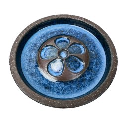 Blaue-Keramiktablett Michael Andersen Nr. 6328-3