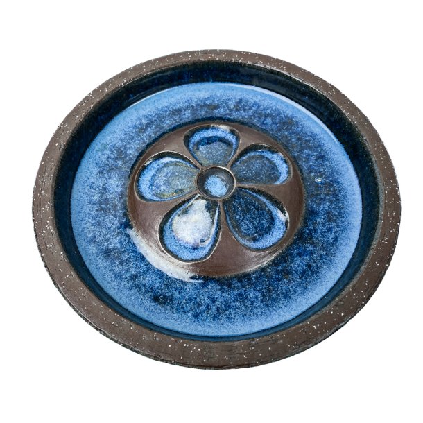 Blaue-Keramiktablett Michael Andersen Nr. 6328-3