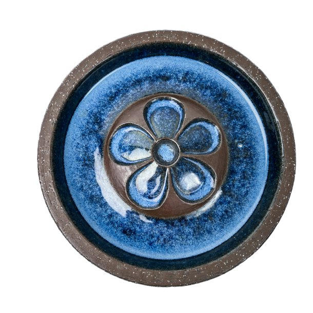 Blaue-Keramiktablett Michael Andersen Nr. 6328-3