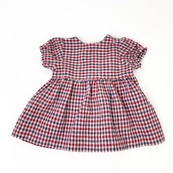 Kariertes Puppenset mit Kleid und Hose