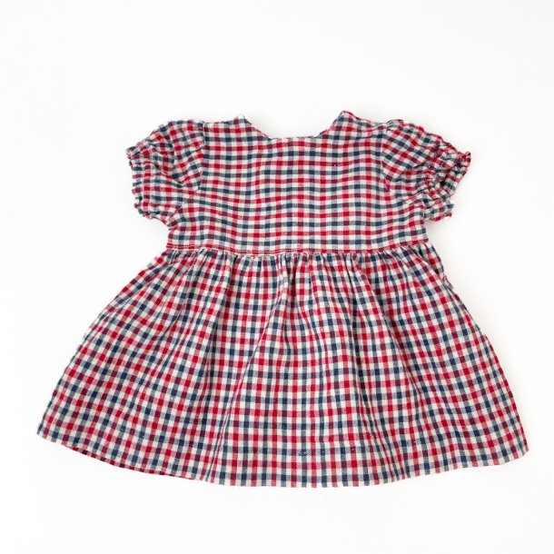 Kariertes Puppenset mit Kleid und Hose