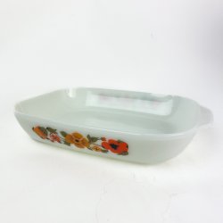 Blomstret vintage ildfast fad