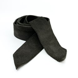 Dunkelgrauer Vintage Wildledergrtel