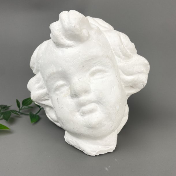 Vintage englehoved i gips