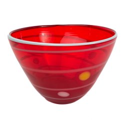 Mundgeblasene rote Glasschale  Gabbiano, Italien