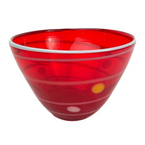 Mundgeblasene rote Glasschale  Gabbiano, Italien
