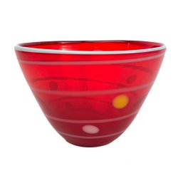 Mundgeblasene rote Glasschale  Gabbiano, Italien