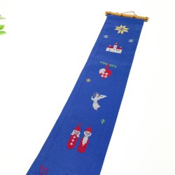 Bl� vintage juleklokkestreng