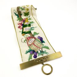 Lang vintage klokkestreng med vinmotiv