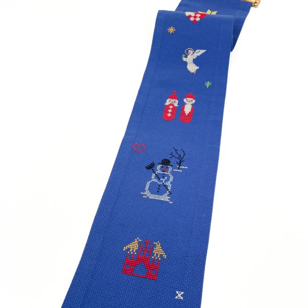 Bl� vintage juleklokkestreng