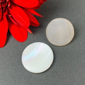 Zwei Vintage Perlmuttknpfe, natur - 15 mm